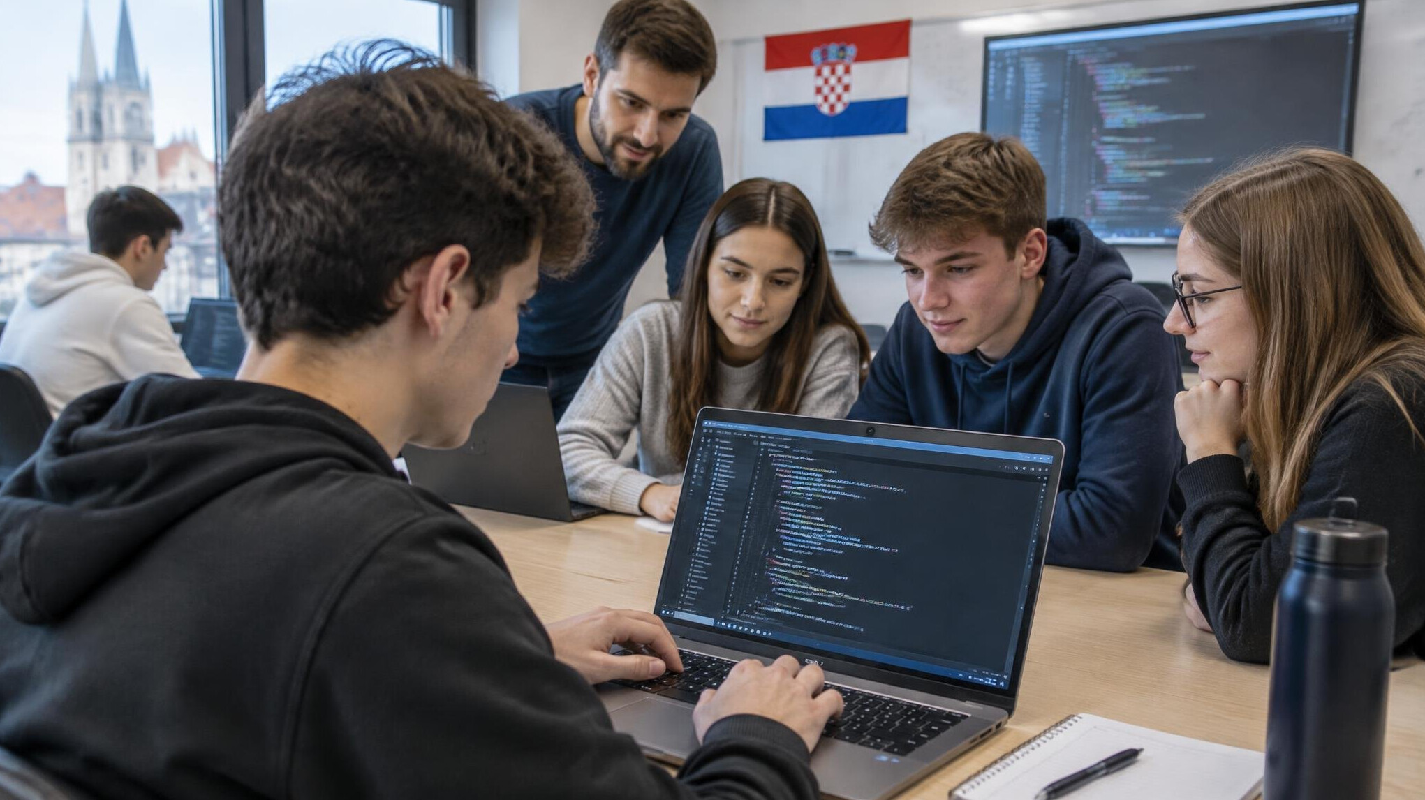 croatian students in coding class
