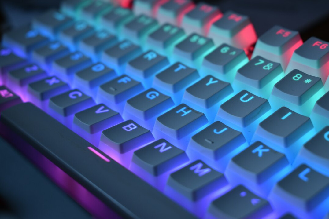 Close-up of a mechanical keyboard with backlit keys