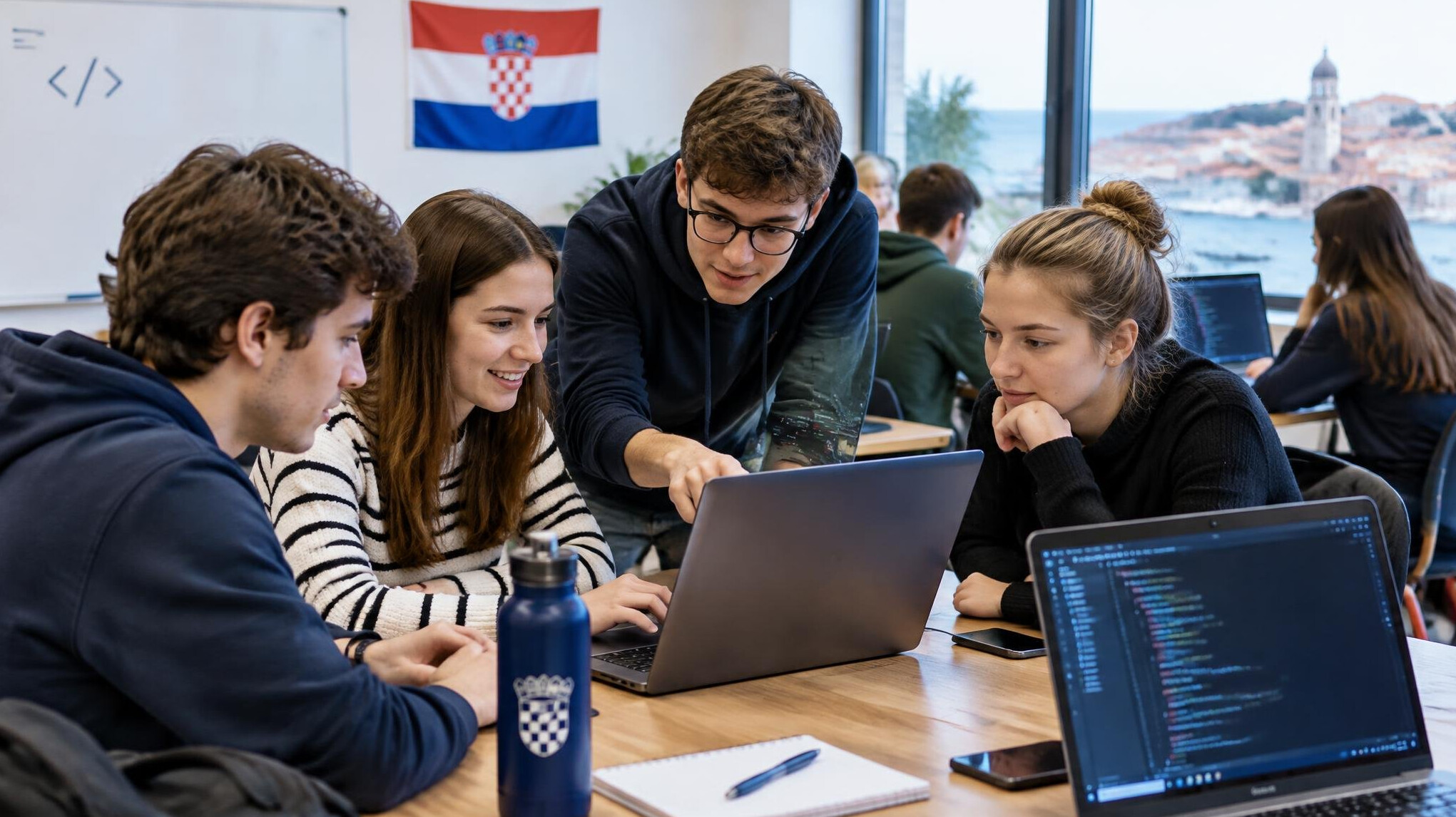 croatian students coding together